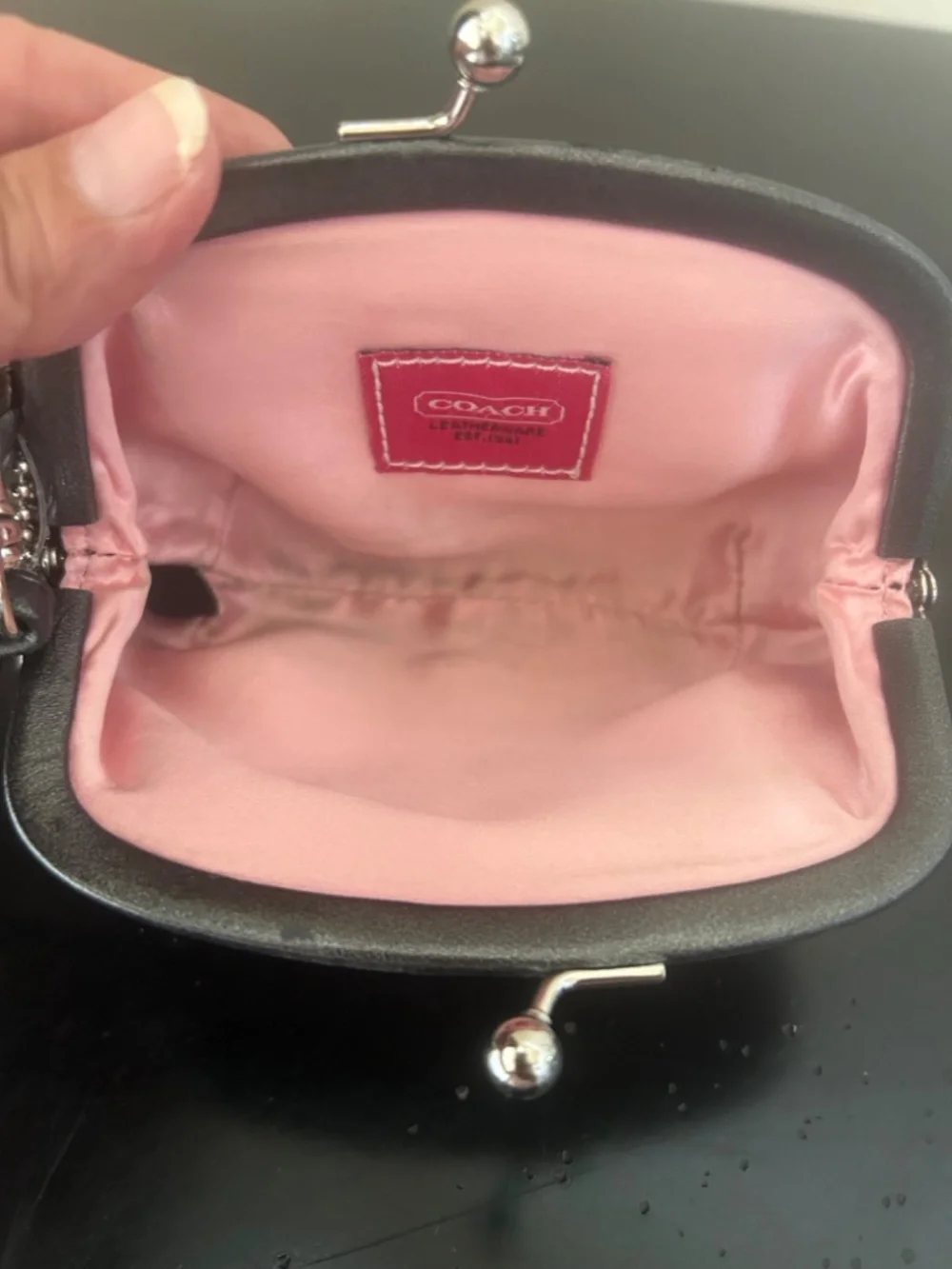 Coach Optic Signature Lurex Kisslock Pouch. Vintage.